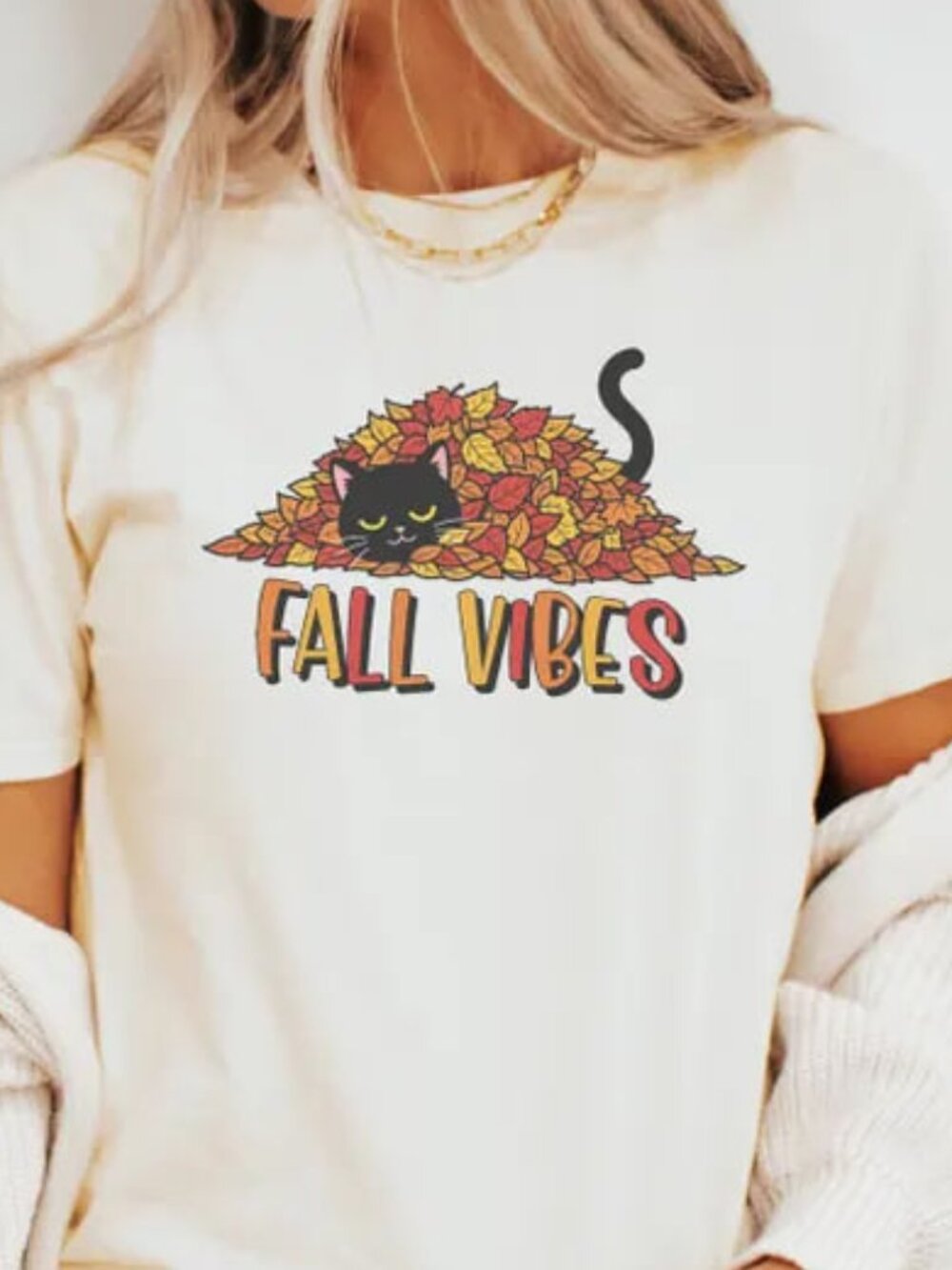 Fall Cat Shirt, Cute Cat Fall Tee, Autumn And Cat Lover Gift